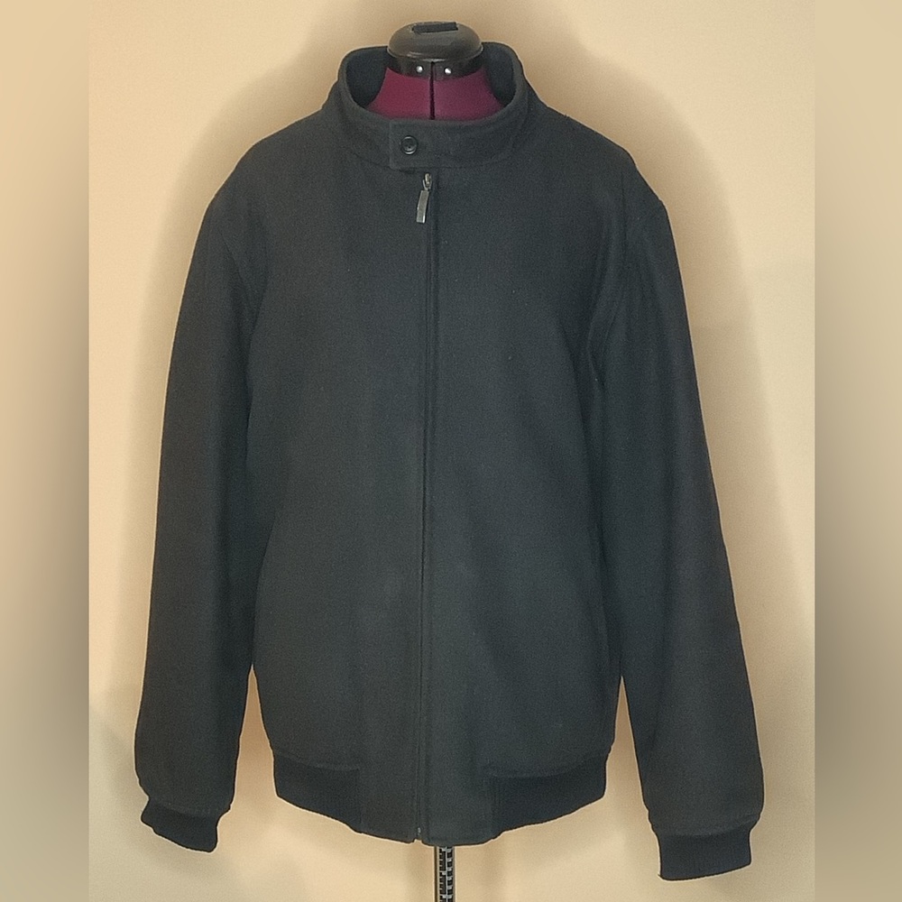 Men’s wool blend heather black winter jacket XXL